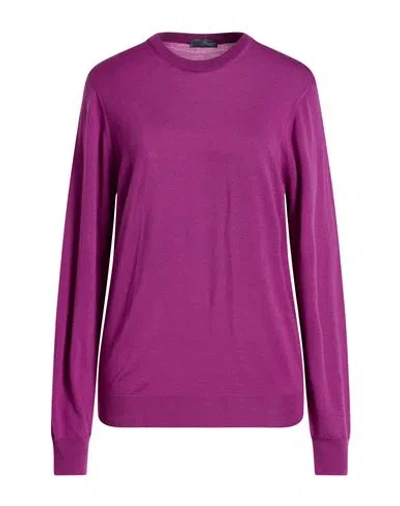 Drumohr Modern Man Sweater Mauve Size 44 Super 140s Wool In Purple