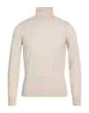 Drumohr Modern Man Turtleneck Beige Size 48 Super 140s Wool In White