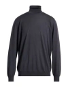 Drumohr Modern Man Turtleneck Lead Size 46 Super 140s Wool In Gray