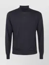 Drumohr Modern Turtleneck Sweater Ribbed Trim In Black
