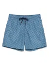 Drumohr Monogram-pattern Swim Shorts In Blue