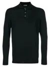 Drumohr Black Solid Polo In Multi