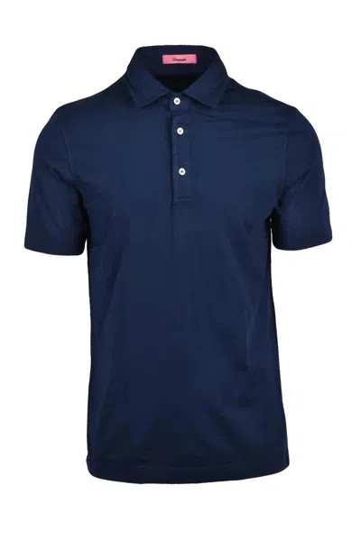 Drumohr Multicolor Cotton Men Polo In Blue