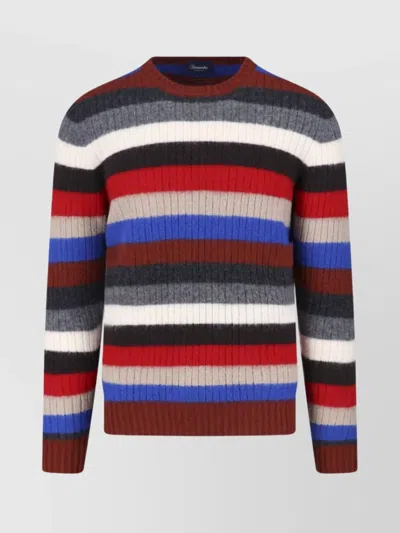 DRUMOHR MULTICOLOR STRIPED CREW NECK SWEATER