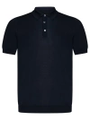 Drumohr Knitted Cotton Polo Shirt In Blue