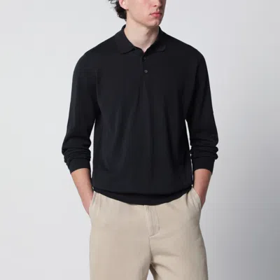 Drumohr Navy Blue Cotton Polo Shirt In Black