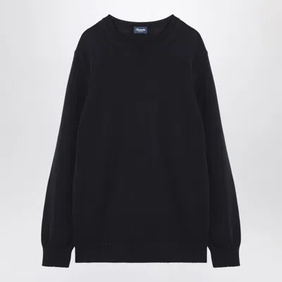 Drumohr Navy Blue Cotton Sweater In Black