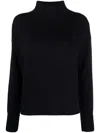 Drumohr Navy Blue High Neck Sweater In Black