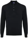 Drumohr Navy Blue Knit Sweater In Light Blue