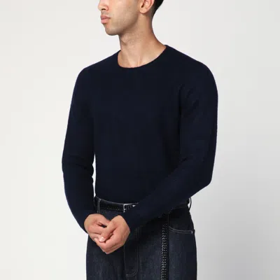 DRUMOHR DRUMOHR NAVY BLUE LAMBSWOOL SWEATER