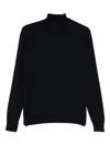 Drumohr Turtleneck Merino Wool Sweater With Long Sleeves In Black