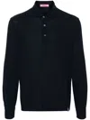 Drumohr Spread-collar Cotton Polo Shirt In Navy Blue