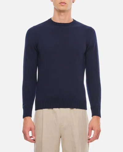 Drumohr Crewneck Cashemere Sweater In Blue