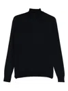 Drumohr Turtleneck Merino Wool Sweater With Long Sleeves In Black