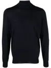Drumohr High Neck Merino Wool Sweater In Black