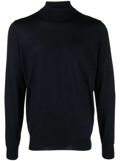 DRUMOHR MEN NAVY BLUE TURTLENECK SWEATER, XXL LUXURY SWEATERS & KNITWEAR FOR MEN DARVEYS