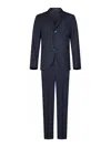 Drumohr Navy Blue Virgin Wool Pinstripe Suit In Blue