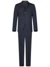 Drumohr Navy Blue Virgin Wool Pinstripe Suit In Blue