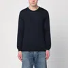 Drumohr Navy Blue Wool Crew-neck Sweater In Blue