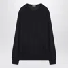 Drumohr Black Wool Crew-neck Sweater In Blue