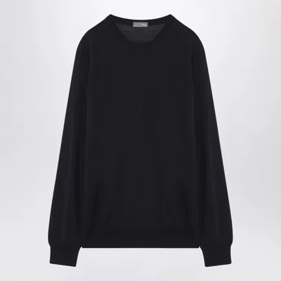 DRUMOHR NAVY BLUE WOOL CREW-NECK SWEATER