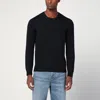 Drumohr Navy Blue Wool Crew Neck Sweater