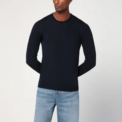 DRUMOHR DRUMOHR  NAVY BLUE WOOL CREW NECK SWEATER