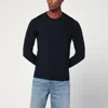 Drumohr Navy Blue Wool Crew Neck Sweater In Blue