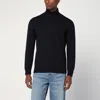 Drumohr Navy Blue Wool Turtleneck In Black