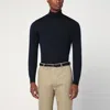 Drumohr Navy Blue Wool Turtleneck Sweater In Multi