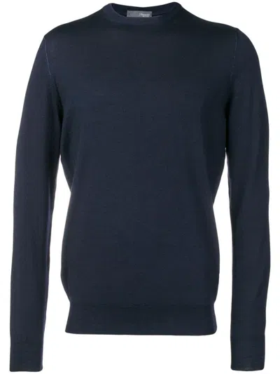 DRUMOHR NAVY MERINO FINE KNIT SWEATER
