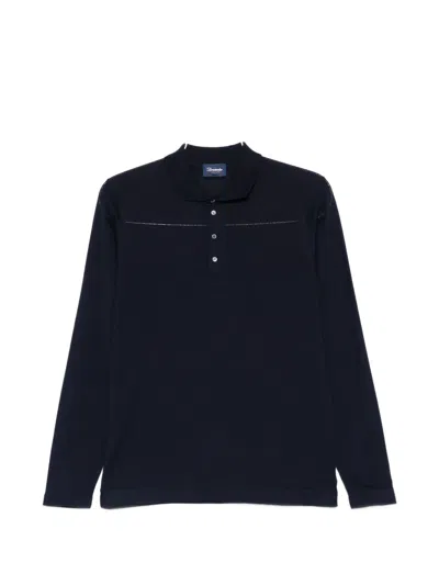 Drumohr Navy Polo Shirt In Blue