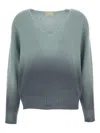 Drumohr Ombre-effect V-neck Sweater In Blue