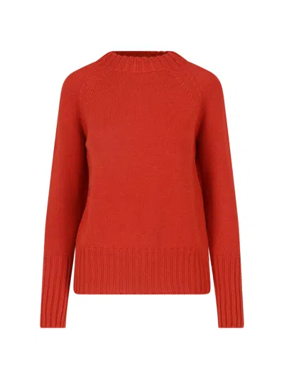 Drumohr Orange Merino Wool Crewneck Sweater In Red