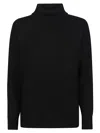 Drumohr Classic Roll Neck Sweater With Ribbed Detailing In Black