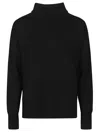 Drumohr Roll Neck Cashmere Jumper In Nero