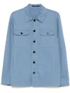 Drumohr Interlock-twill Shirt Jacket In Blue