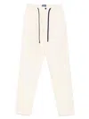 Drumohr Relaxed-fit Cotton Pants With Elastic Waistband In Beige