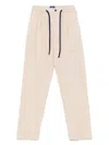 Drumohr Relaxed-fit Cotton Pants With Elastic Waistband In Beige
