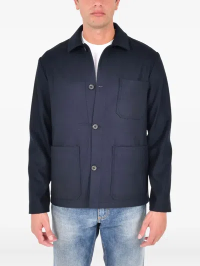 Drumohr Patch-pocket Overshirt In Blue