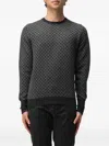 Drumohr Patterned Crew-neck Sweater In Black