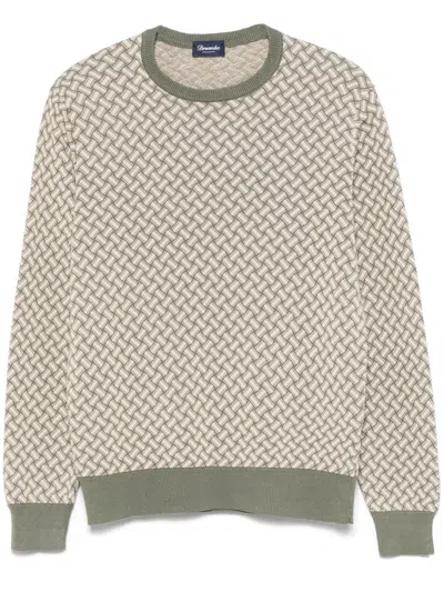 Drumohr Patterned-intarsia Sweater In Green
