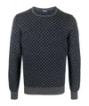 Drumohr Patterned-jacquard Cashmere Jumper In Black