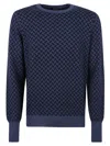 Drumohr Long Sleeve Biscottino Sweater In Blue