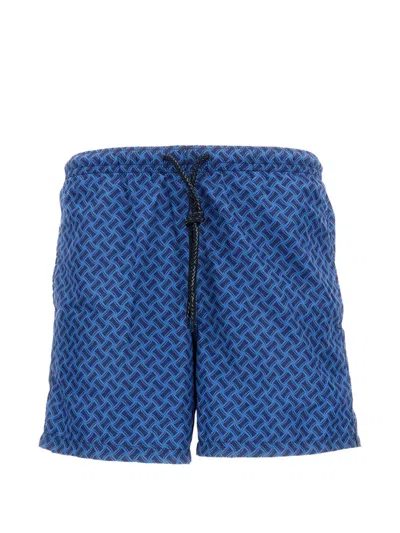Drumohr Patterned Swim Shorts In Blue