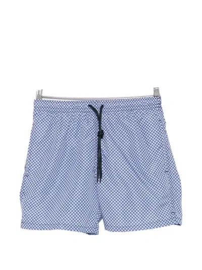 Drumohr Patterned Swim Shorts In Blue