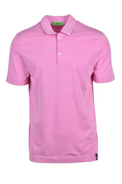 Drumohr Pink Knitted Cotton Polo