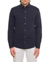 Drumohr Piquet Shirt With Button-down Collar And Tailored Fit In Black