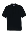 Drumohr Knitted Cotton Polo Shirt In Black