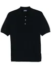 Drumohr Knitted Cotton Polo Shirt In Blue